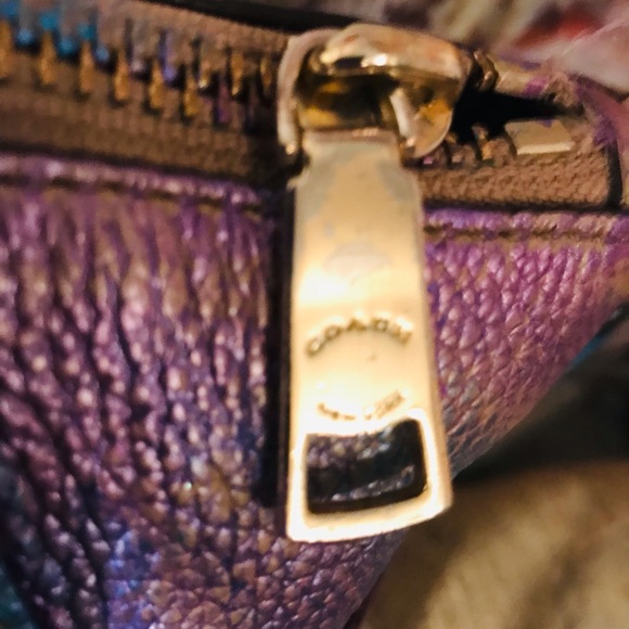 Authentic Coach Kelsey Rainbow Multi Color Leather Crossbody Bag/Satchel/ Purse - Picture 12 of 14